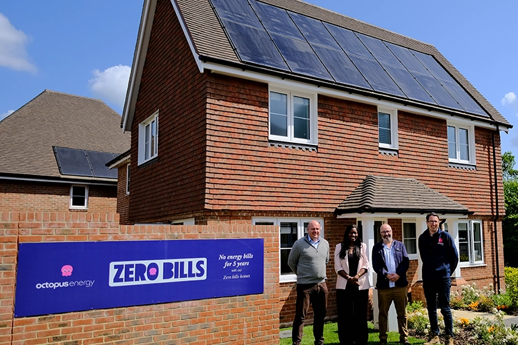  Solar PV panels and heat pump system powering a net zero home.
